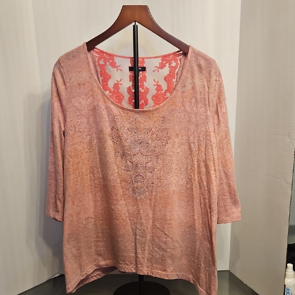 Apt. 9 Women's Soft Pink Lace Back Jeweled  front